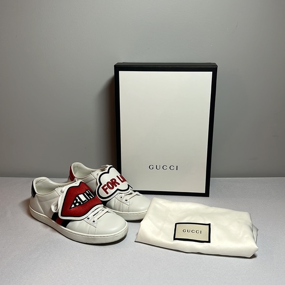 GUCCI Ace Blind for Love Sneakers Size 4.5 - Picture 2 of 15
